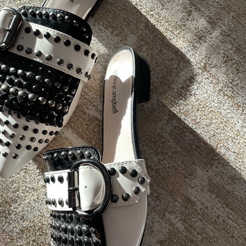 Jeffrey Campbell Black and White Studded Women's Shoes - Picture 3 of 5